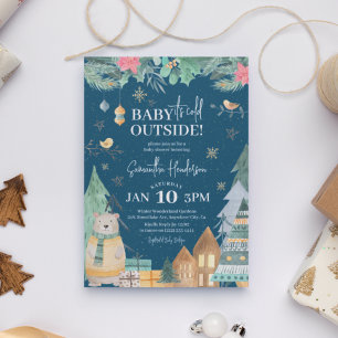 Invitation Baby shower scandinave 'Brrr, il fait froid dehors