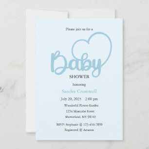 Invitation baby shower, Script cardiaque bébé