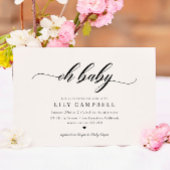 Invitation Baby shower Script Classic Élégance Calligraphie D