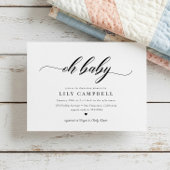 Invitation Baby shower Script Classic Élégance Calligraphie D