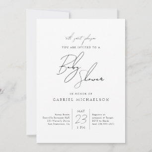 Invitation Baby shower Script cursif
