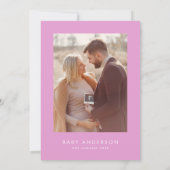 Invitation Baby shower script moderne audacieux rose élégant  (Dos)