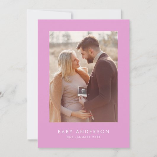 Invitation Baby shower script moderne audacieux rose élégant  (Dos)