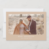 Invitation Baby shower script moderne beige boho photo (Dos)