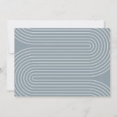 Invitation Baby shower script moderne bleu foncé boho (Dos)