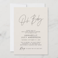 Baby shower script moderne naturel élégant photo