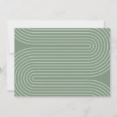 Invitation Baby shower script moderne sauge vert boho (Dos)