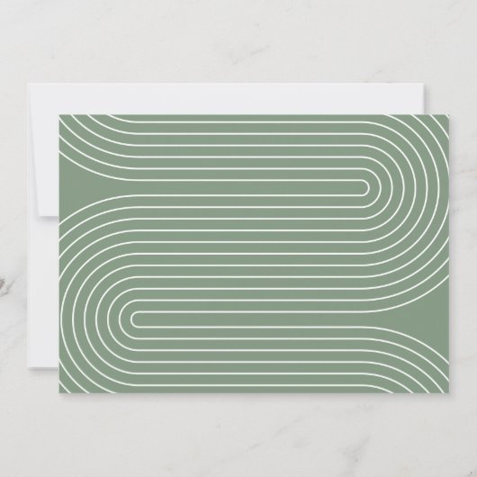 Invitation Baby shower script moderne sauge vert boho (Dos)