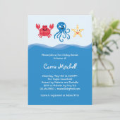 Invitation Baby shower Sea Creatures (Debout devant)