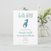Invitation Baby shower Seahorse (Debout devant)