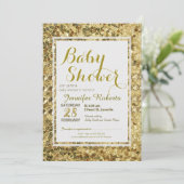 Invitation Baby shower | Séquences d'or (Debout devant)