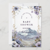 Invitation Baby-Shower Sérénité Fleur Alpine (Devant)