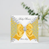 Invitation Baby shower Sexe Révéler Jaune Blanc (Debout devant)