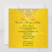 Invitation Baby shower Sexe Révéler Jaune Blanc (Dos)