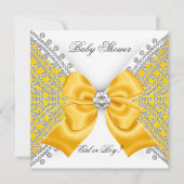 Invitation Baby shower Sexe Révéler Jaune Blanc (Devant)