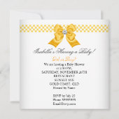 Invitation Baby shower Sexe Révéler Jaune Blanc (Dos)