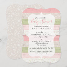 Baby shower Shabby rose & Sage vert Bois rustique