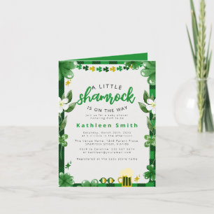 Invitation Baby shower Shamrock aquarelle