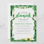 Invitation Baby shower Shamrock aquarelle (Devant)