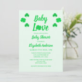 Invitation Baby shower Shamrock Baby Love (Debout devant)