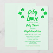 Invitation Baby shower Shamrock Baby Love (Devant / Derrière)