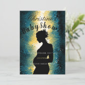 Invitation Baby shower Silhouette de femme enceinte Abstraite (Debout devant)