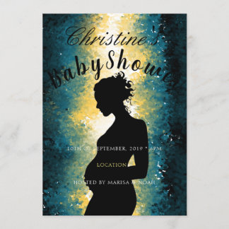 Invitation Baby shower Silhouette de femme enceinte Abstraite