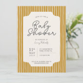 Invitation Baby shower simple à bande (Debout devant)
