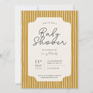 Invitation Baby shower simple à bande
