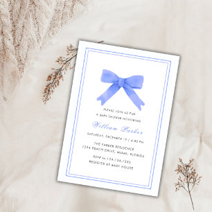 Invitation Baby shower simple à fond d'aquarelle
