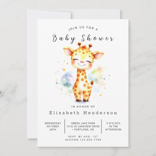 Invitation Baby shower simple à imprimer (Devant)