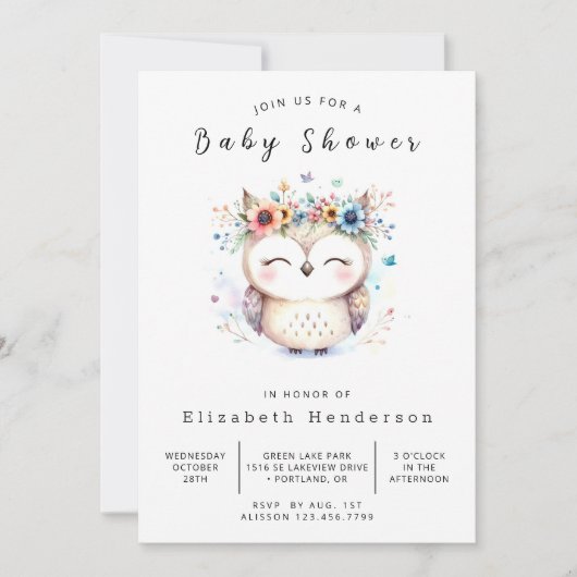 Invitation Baby shower simple à imprimer (Devant)