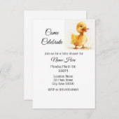 Invitation Baby shower simple à l'aquarelle (Devant / Derrière)