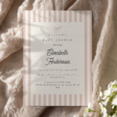 Invitation Baby shower simple à rayures bleues