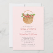 Invitation Baby shower simple aux fraises (Devant)