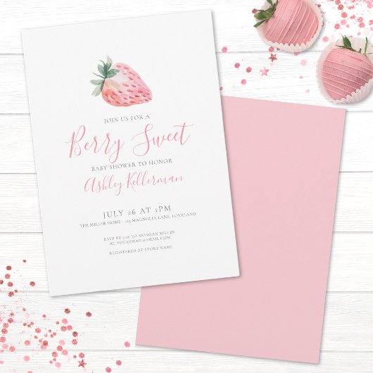 Invitation Baby Shower Simple aux Fruits Rouges Douceur