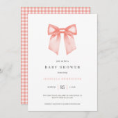 Invitation Baby shower simple Bow (Devant / Derrière)