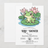 Invitation Baby shower simple de petite grenouille (Devant / Derrière)