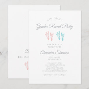 Invitation Baby shower simple de révélation de genre joli emp