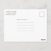 Invitation Baby shower simple d'éléphant rose (Dos)