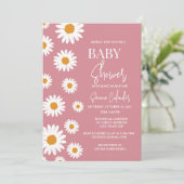 Invitation Baby shower simple Dusty Rose (Debout devant)