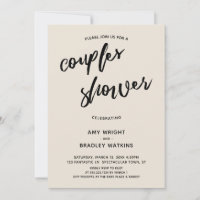 Baby shower simple, écriture manuscrite Couples en