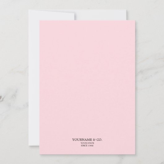 Invitation Baby shower simple élégant en verre rose Tiffany (Dos)