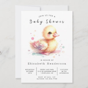 Invitation Baby shower simple en ligne pour canard