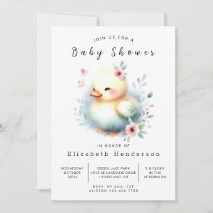Invitation Baby shower simple en ligne pour canard