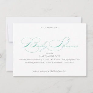 Invitation Baby shower simple en mousse de mer