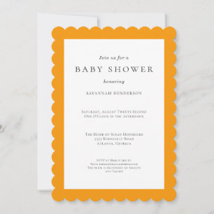 Invitation Baby-Shower Simple et Amusant Orange