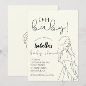 Invitation Baby shower simple et chic (Devant / Derrière)