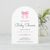 Invitation Baby shower simple et moderne à la bow (Debout devant)