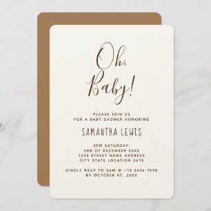 Invitation Baby shower simple moderne de Bohême Neutre genre